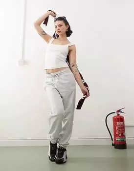 Джоггеры свободного кроя с манжетами COLLUSION серого меланжевого цвета