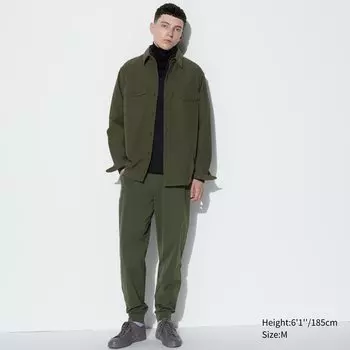 Джоггеры ultra stretch dry-ex (длинные) UNIQLO, оливковый