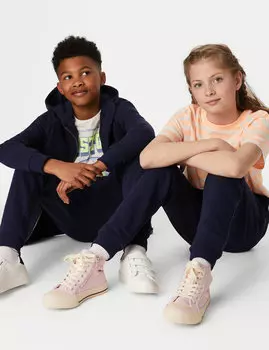 Джоггеры унисекс из хлопка (6–16 лет) Marks & Spencer, темно-синий