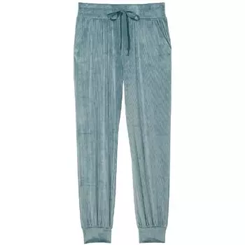 Джоггеры Victoria's Secret Ribbed Velour, серо-зеленый