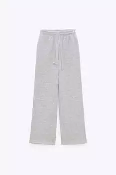 Джоггеры Zara Straight Fit, серый меланж