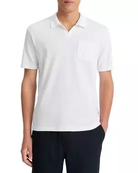 Джонни Поло с сетчатой вставкой, классический крой Vince, белый