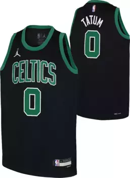 Джордан Молодежная Бостон Селтикс Джейсон Татум № 0 Черная майка Dri-FIT Swingman Jordan