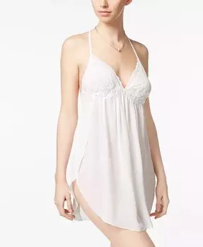 Джульетта шифоновая сорочка с кружевной отделкой, нижнее белье, ночная рубашка Linea Donatella, слоновая кость/кремовый