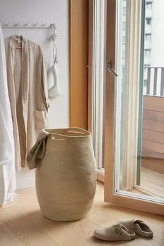 Джутовая корзина для белья H&M, бежевый