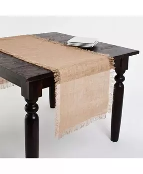 Джутовая скатерть или дорожка с бахромой, 20 x 70 дюймов Saro Lifestyle, бежевый