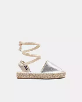 Джутовые эспадрильи на каблуке с металлическим отливом B&W, серебряный