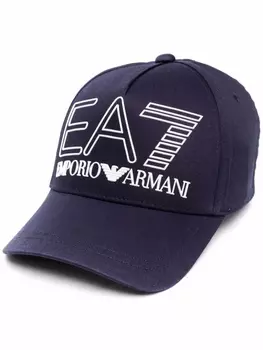 Ea7 Emporio Armani бейсболка с тисненым логотипом, синий