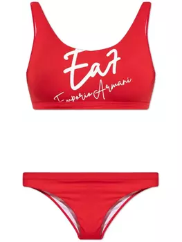 Ea7 Emporio Armani бикини с принтом логотипа, красный