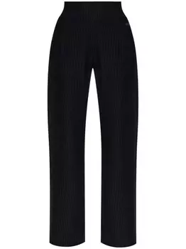 Ea7 Emporio Armani брюки прямого кроя в рубчик, черный