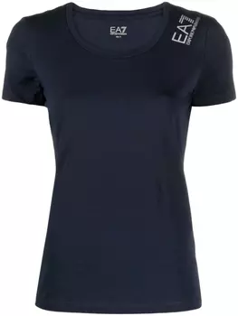 Ea7 Emporio Armani футболка с логотипом, синий
