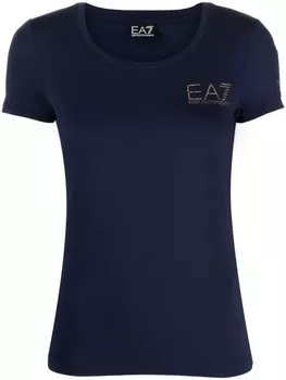 Ea7 Emporio Armani футболка с логотипом, синий