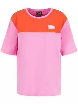 Ea7 Emporio Armani футболка в стиле колор-блок, розовый