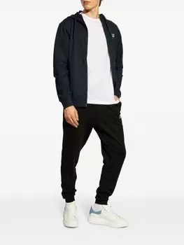 Ea7 Emporio Armani хлопковая толстовка с капюшоном на молнии, синий