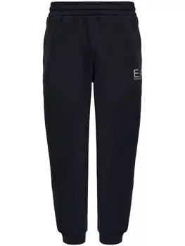 Ea7 Emporio Armani хлопковые спортивные брюки с логотипом, синий