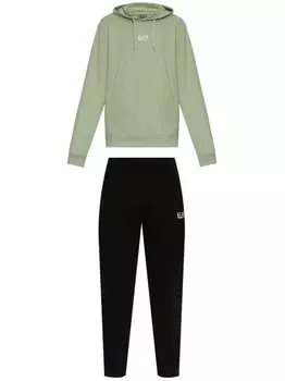 Ea7 Emporio Armani хлопковый спортивный костюм, зеленый