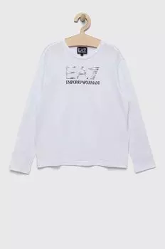 EA7 Emporio Armani хлопок с длинными рукавами для детей, белый