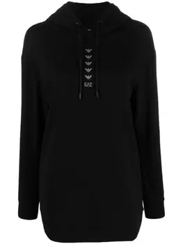 Ea7 Emporio Armani худи Logo Series с кулиской, черный