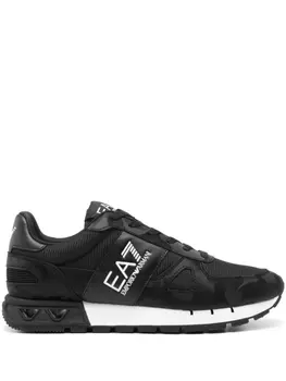 Ea7 Emporio Armani кроссовки с тисненым логотипом, черный