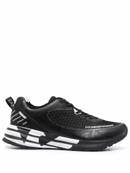 Ea7 Emporio Armani кроссовки со вставками, черный