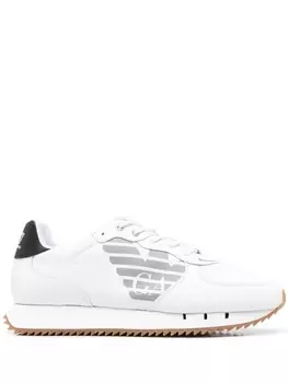 Ea7 Emporio Armani кроссовки со вставками и логотипом, белый
