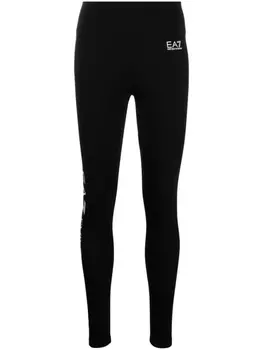 Ea7 Emporio Armani легинсы с логотипом, черный