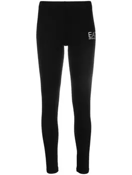 Ea7 Emporio Armani легинсы с логотипом, черный