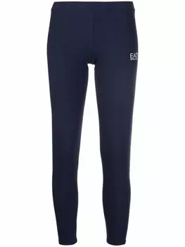 Ea7 Emporio Armani легинсы с логотипом, синий