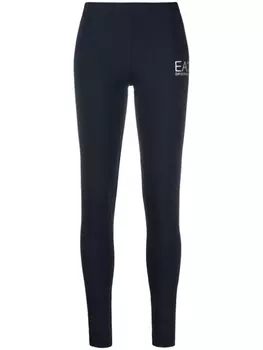 Ea7 Emporio Armani легинсы с логотипом, синий