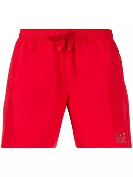 Ea7 Emporio Armani плавки-шорты с кулиской, красный