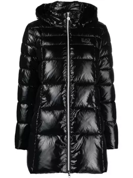 Ea7 Emporio Armani пуховик Caban с капюшоном, черный