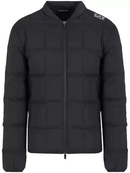 Ea7 Emporio Armani пуховик с логотипом, черный