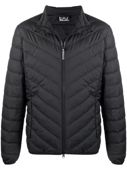 Ea7 Emporio Armani пуховик с высоким воротником, черный