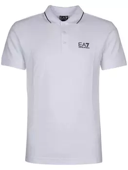 Ea7 Emporio Armani рубашка поло с логотипом, белый
