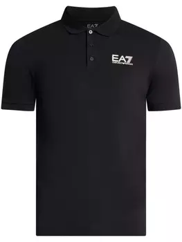 Ea7 Emporio Armani рубашка поло с логотипом, черный