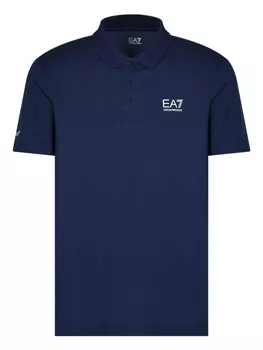 Ea7 Emporio Armani рубашка поло с логотипом, синий