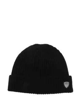 Ea7 Emporio Armani шапка-бини с нашивкой-логотипом, черный