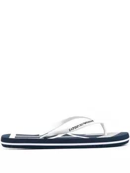 Ea7 Emporio Armani шлепанцы с логотипом, синий