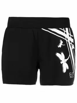 Ea7 Emporio Armani шорты с логотипом, черный
