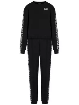 Ea7 Emporio Armani спортивные брюки с жаккардовым логотипом, черный