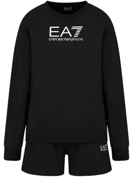 Ea7 Emporio Armani спортивные шорты с логотипом, черный