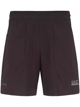 Ea7 Emporio Armani спортивные шорты с логотипом, черный