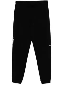 Ea7 Emporio Armani спортивные штаны с прорезиненным логотипом, черный
