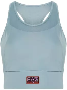 Ea7 Emporio Armani спортивный бюстгальтер с логотипом, синий