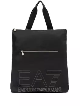 Ea7 Emporio Armani сумка-тоут с логотипом, черный