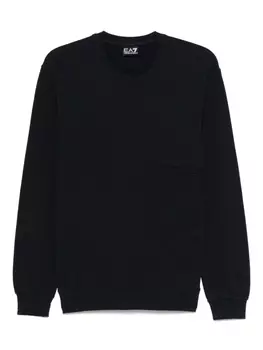 Ea7 Emporio Armani толстовка с тисненым логотипом, синий