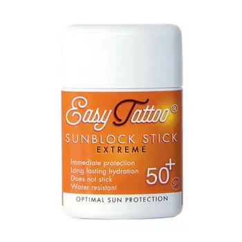 EasyTattoo Sunblock Stick, солнцезащитный крем для татуировок, UVA и UVB + 50, 10г Inna Marka