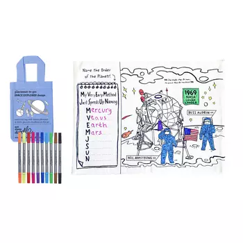 Eatsleepdoodle набор: коврик для рисования космических путешествий, 1 шт., маркеры, 10 шт.