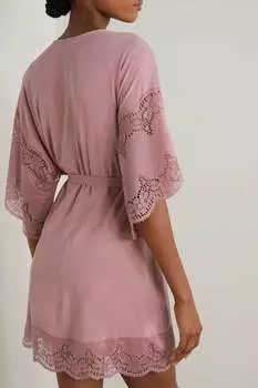 EBERJEY Халат Beatrix из эластичного модала TENCEL с кружевной отделкой, сиреневый