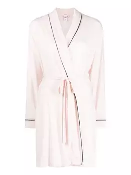 Eberjey халат Gisele Tuxedo с контрастной отделкой, розовый
